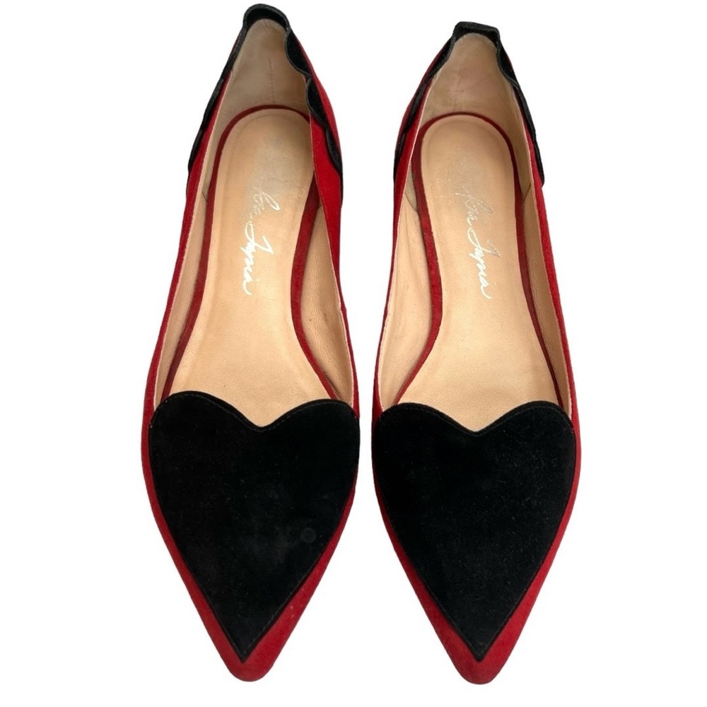 Isa Tapia Red clement Heart Suede flats